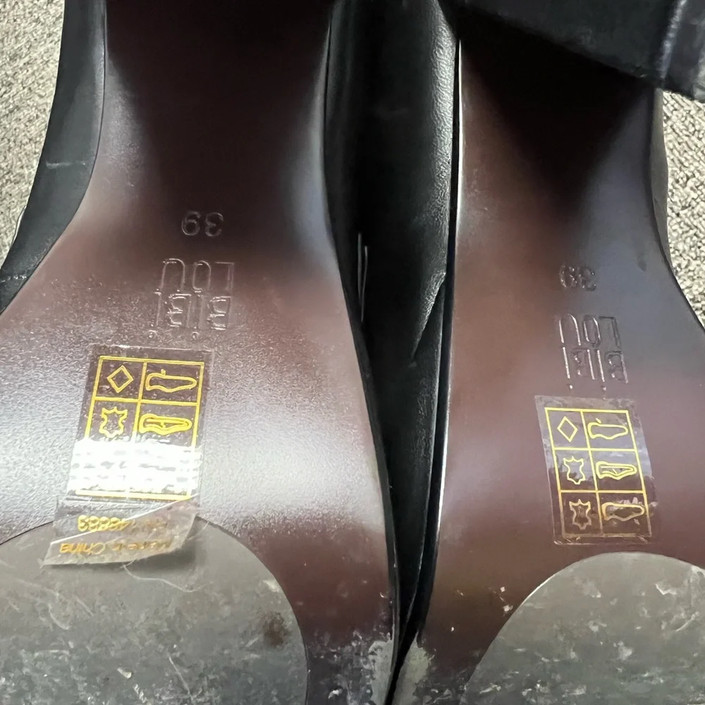 Anthropologie BiBi Lou Black and Gold Platform Snaffle Loafers, EUC Sz 8.5 (39) - Picture 6 of 8